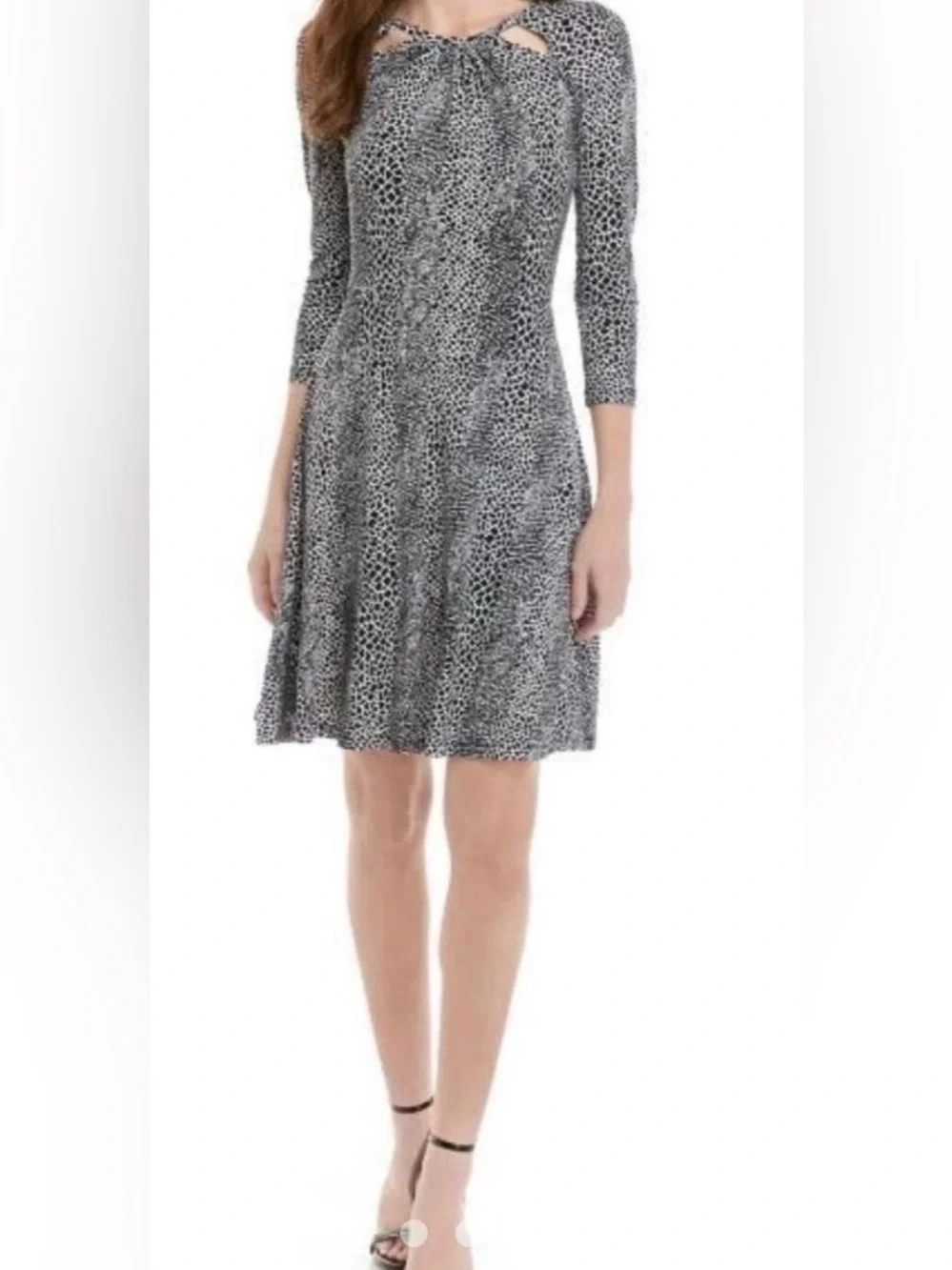 Michael Kors black n white 3/4 sleeves mini dress